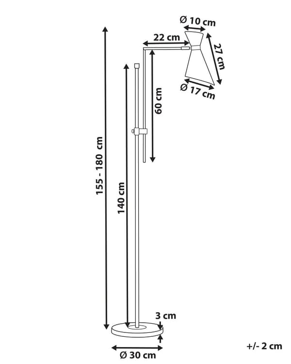 Gulvlampe Sort Metal 155 / 180 cm Moderne Standerlampe Næbbet Lampeskærm Lampe til Gulv Læselampe Belysning til Stuen