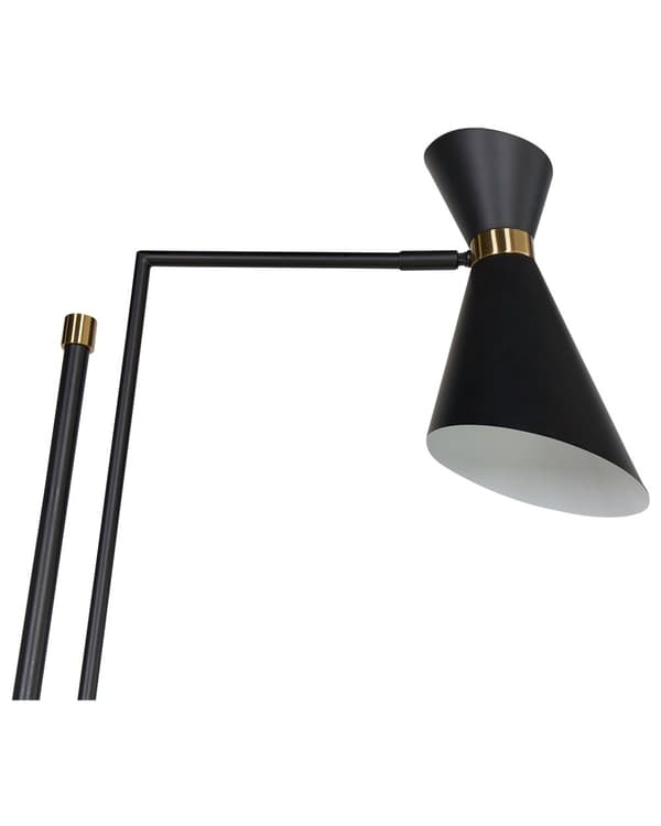 Gulvlampe Sort Metal 155 / 180 cm Moderne Standerlampe Næbbet Lampeskærm Lampe til Gulv Læselampe Belysning til Stuen