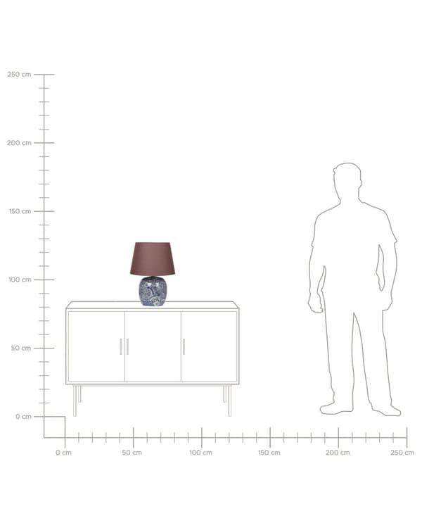 Pöytävalaisin sininen valkoinen 46 cm posliini pellava sylinterivarjostin käsintehty kuvioitu perinteinen