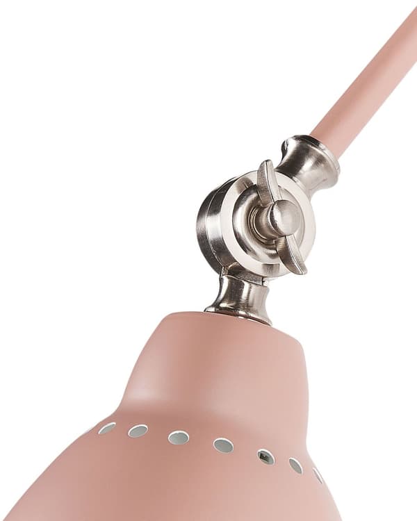 Vägglampa Pastellrosa Metall ø 14 cm Matt Finish Large Svängbar Arm Läslampa Modern Design
