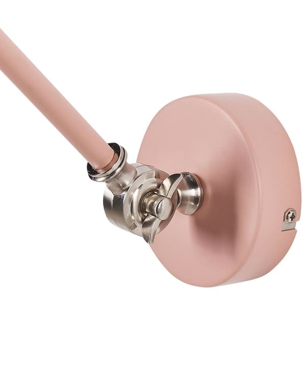 Vägglampa Pastellrosa Metall ø 14 cm Matt Finish Large Svängbar Arm Läslampa Modern Design