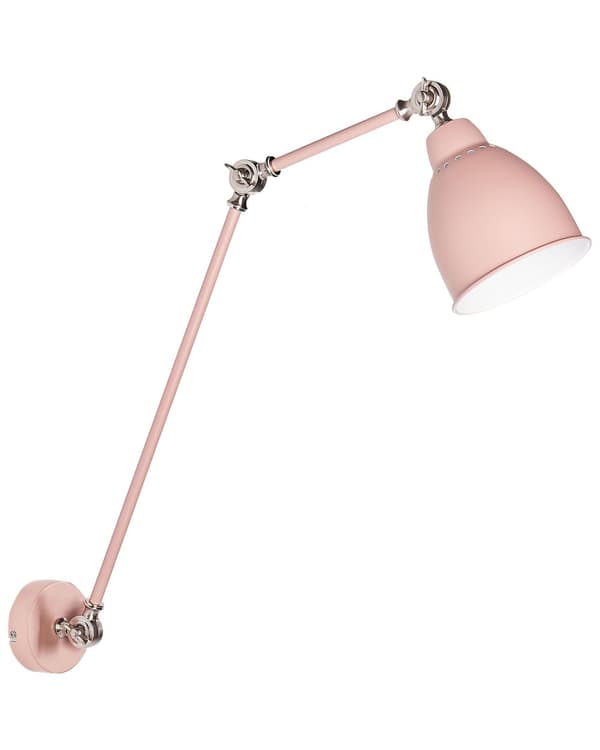 Vägglampa Pastellrosa Metall ø 14 cm Matt Finish Large Svängbar Arm Läslampa Modern Design