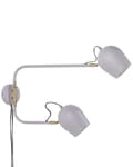 Miniatyrbild 6 av 11: Vägglampa Ljusgrå Järn 13 x 41 x 56 cm 2 Lampor Belysning Runda Skärmar Justerbar Modern Industriell Vardagsrum Sovrum