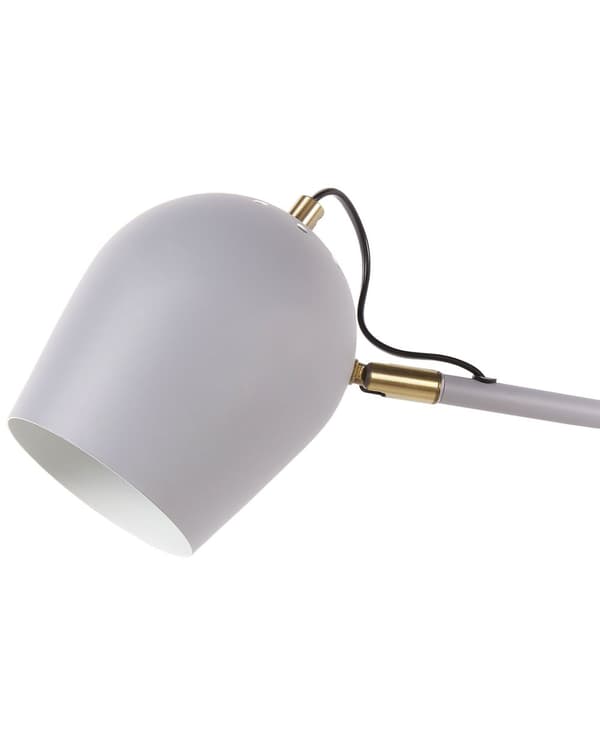 Vägglampa Ljusgrå Järn 13 x 41 x 56 cm 2 Lampor Belysning Runda Skärmar Justerbar Modern Industriell Vardagsrum Sovrum