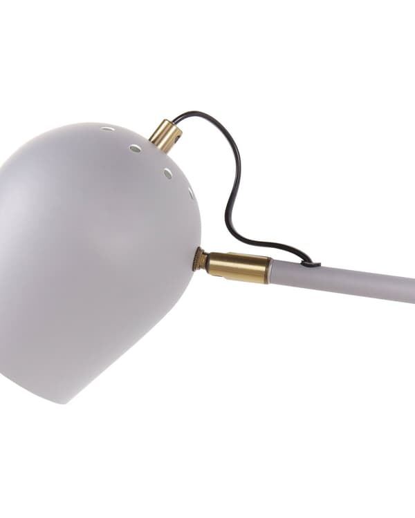 Vägglampa Ljusgrå Järn 13 x 41 x 56 cm 2 Lampor Belysning Runda Skärmar Justerbar Modern Industriell Vardagsrum Sovrum