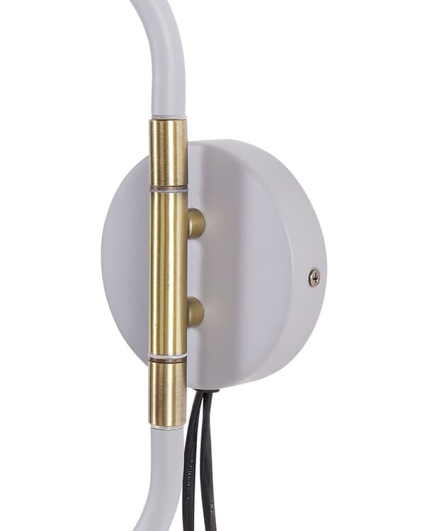 Vägglampa Ljusgrå Järn 13 x 41 x 56 cm 2 Lampor Belysning Runda Skärmar Justerbar Modern Industriell Vardagsrum Sovrum