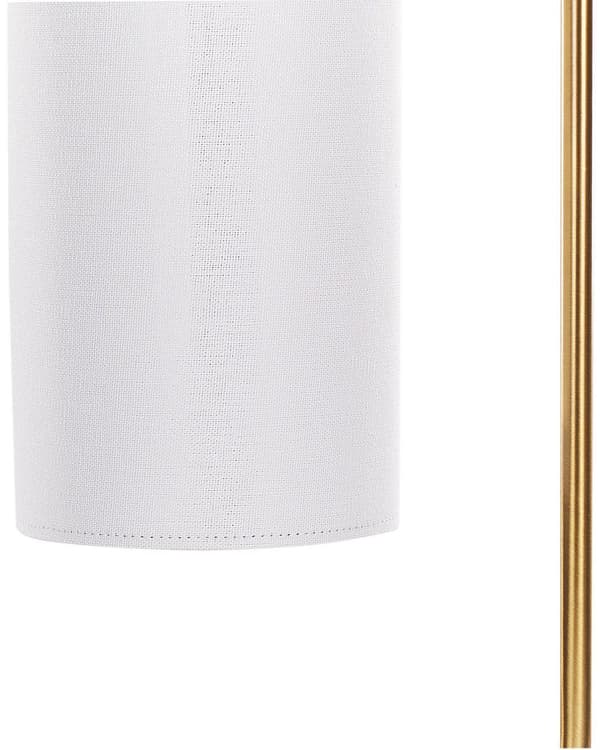 Bordlampe Guld Jern H 46 cm Gylden Sengebordslampe med Cylinder Lampeskærm Lampefod Tilbehør Hjemmekontor Lampe til Bord