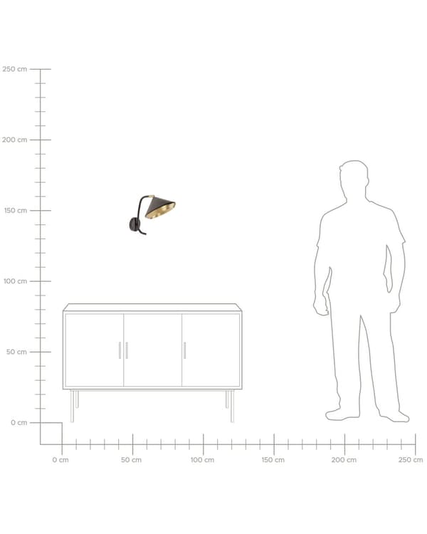 Væglampe Sort Guld Jern Lampeskærm Justerbar Sengelampe Moderne Læselampe til Stuen Belysning Design til Indretning