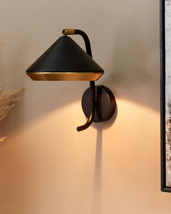 Væglampe Sort Guld Jern Lampeskærm Justerbar Sengelampe Moderne Læselampe til Stuen Belysning Design til Indretning