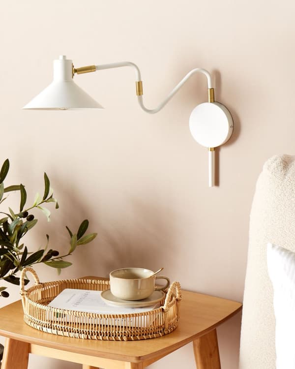 Vägglampa Vit Metall Lampett Justerbar skärm