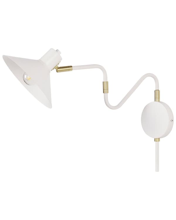 Vägglampa Vit Metall Lampett Justerbar skärm