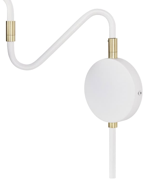 Vägglampa Vit Metall Lampett Justerbar skärm