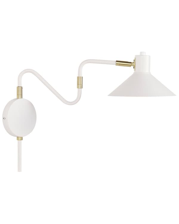 Vägglampa Vit Metall Lampett Justerbar skärm