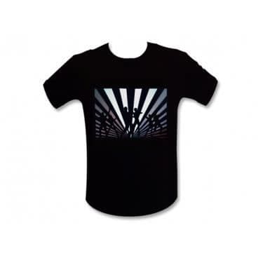 Interaktiv LED t-shirt med dansare mönster M equalizer lysande nattklubbar LED-ljud t-shirt.