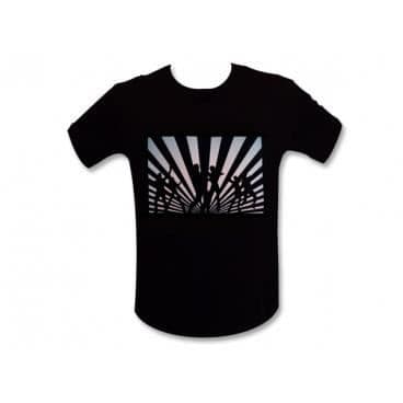 Interaktiv LED t-shirt med dansare mönster M equalizer lysande nattklubbar LED-ljud t-shirt.