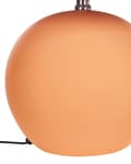 Miniatyrbilde 7 av 10: Bordlampe Oransje keramikksokkel Linskjerm 41 cm Stofftrommel Brun Nattbord Stue Soverom Belysning Tradisjonell