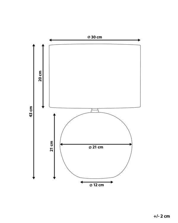 Bordlampe Hvit keramikksokkel Trommelformet 43 cm lampeskjerm i lin Design med rund fot