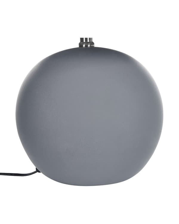 Bordlampe Hvit keramikksokkel Trommelformet 43 cm lampeskjerm i lin Design med rund fot