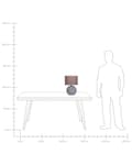 Miniatyrbilde 9 av 9: Bordlampe Hvit keramikksokkel Trommelformet 43 cm lampeskjerm i lin Design med rund fot