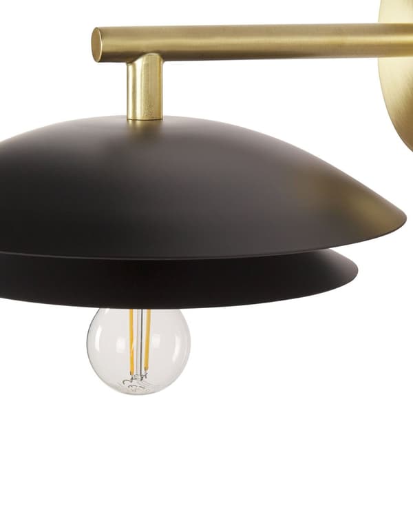 Vegglampe Svart Gull Metall 22 x 29 x 14 cm Kjegleformet skjerm Moderne Glam Dekorativ Belysning Stue Soverom