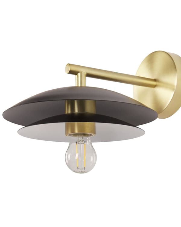 Vegglampe Svart Gull Metall 22 x 29 x 14 cm Kjegleformet skjerm Moderne Glam Dekorativ Belysning Stue Soverom