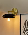 Miniatyrbilde 2 av 8: Vegglampe Svart Gull Metall 22 x 29 x 14 cm Kjegleformet skjerm Moderne Glam Dekorativ Belysning Stue Soverom