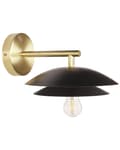 Miniatyrbilde 1 av 8: Vegglampe Svart Gull Metall 22 x 29 x 14 cm Kjegleformet skjerm Moderne Glam Dekorativ Belysning Stue Soverom