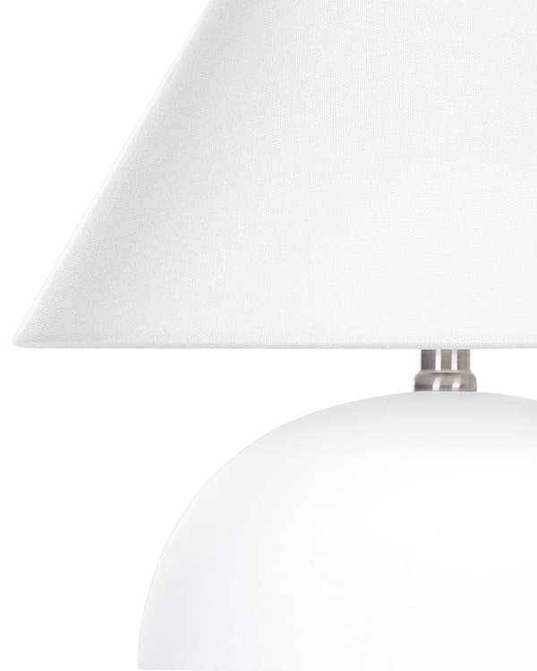 Bordlampe Off White Keramisk Sokkel Lin Skjerm 41 cm Stoff Trommel Nattbord Stue Soverom Belysning Tradisjonell