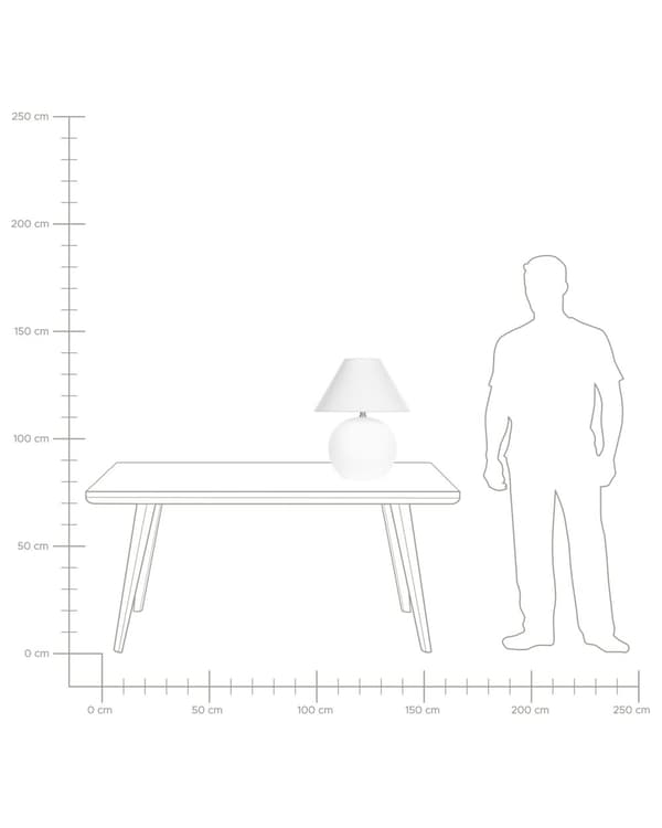 Bordlampe Off White Keramisk Sokkel Lin Skjerm 41 cm Stoff Trommel Nattbord Stue Soverom Belysning Tradisjonell