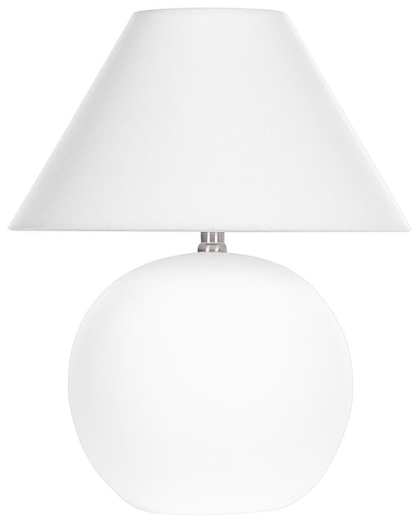 Bordlampe Off White Keramisk Sokkel Lin Skjerm 41 cm Stoff Trommel Nattbord Stue Soverom Belysning Tradisjonell