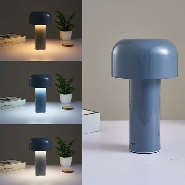 Batteridriven LED Bordslampa - Grå uppladdningsbar
