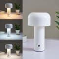 Miniatyrbillede 3 af 3: Batteridrevet Bordlampe Svamp - Hvid genopladelig