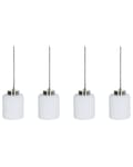 Miniatyrbillede 1 af 10: Langbordspendel Hvid Glas Moderne Design 4 Lys Spisebordslampe til Køkken Metallampe til Spisebord Hængelampe