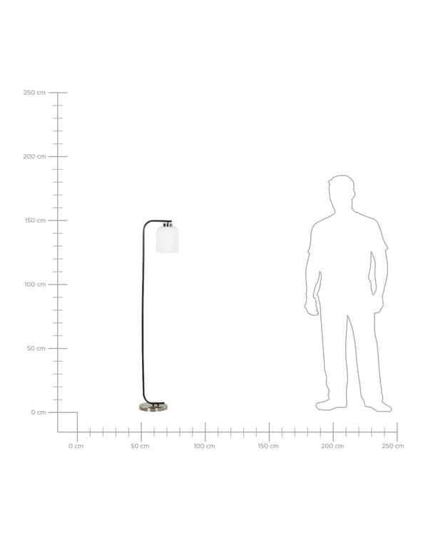 Gulvlampe Sort Messing Stål 150 cm Moderne Standerlampe Cylinderformet Lampeskærm Lampe til Gulv Læselampe Belysning til Stuen