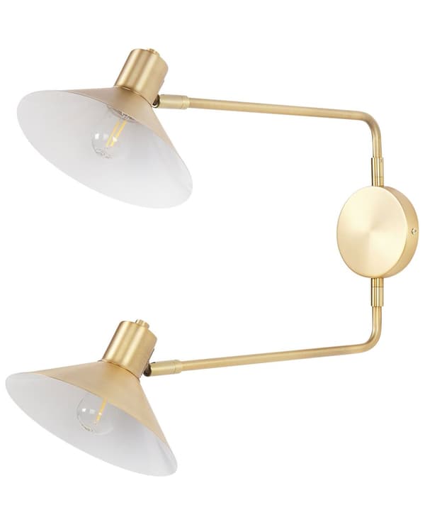 Vägglampa Guld Stål 2 Lampor Belysning Trumskärmar Justerbar med guldelement Modern Industriell Vardagsrum Sovrum