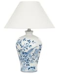 Miniatyrbillede 1 af 9: Bordlampe Blå Hvid H 45 cm Sengebordslampe med Kegleformet Lampeskærm Lampefod Tilbehør Soveværelse Lampe til Bord