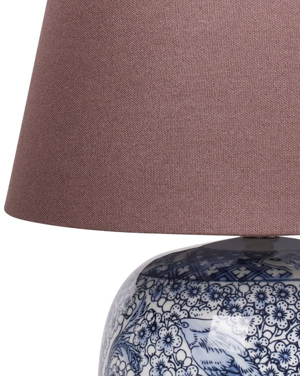 Bordlampe Blå Brun H 46 cm Sengebordslampe med Lampeskærm Lampefod Tilbehør Soveværelse Lampe til Bord