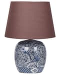 Miniatyrbillede 1 af 9: Bordlampe Blå Brun H 46 cm Sengebordslampe med Lampeskærm Lampefod Tilbehør Soveværelse Lampe til Bord