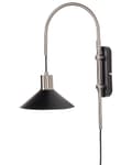 Miniatyrbild 1 av 11: Vägglampa Svart Silver Stål 1 Lampa Belysning Konformad Skärm Modern Industriell Vardagsrum Sovrum