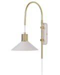 Miniatyrbild 6 av 10: Vägglampa Vit Mässing Stål 1 Lampa Belysning Konformad Skärm Modern Industriell Vardagsrum Sovrum