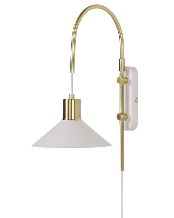 Vägglampa Vit Mässing Stål 1 Lampa Belysning Konformad Skärm Modern Industriell Vardagsrum Sovrum