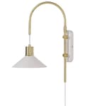 Miniatyrbild 1 av 10: Vägglampa Vit Mässing Stål 1 Lampa Belysning Konformad Skärm Modern Industriell Vardagsrum Sovrum