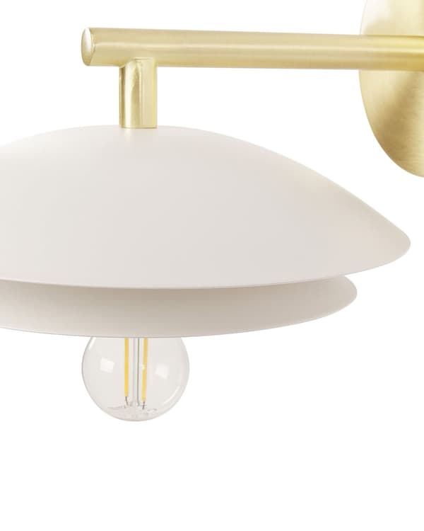 Vägglampa Vit Mässing Metall 22 x 29 x 14 cm Konformad Skärm Dekorativ Belysning Accent Belysning Modern Glam