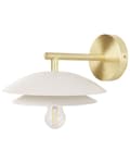 Miniatyrbild 1 av 8: Vägglampa Vit Mässing Metall 22 x 29 x 14 cm Konformad Skärm Dekorativ Belysning Accent Belysning Modern Glam