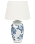 Miniatyrbilde 1 av 9: Bordlampe Hvit Blå Porselen Lampeskjerm i lin 54 cm Klassisk design Belysning Dekorasjon Stue Soverom