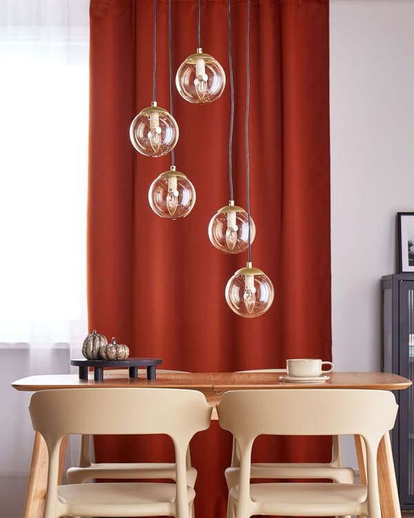 Pendellampe Gull Metall Lampeskjermer i glass 5 lyskilder Moderne design Dekorativ Belysning Stue Spisestue