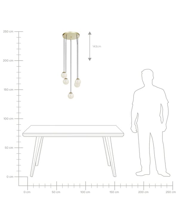 Pendellampe Gull Metall Lampeskjermer i glass 5 lyskilder Moderne design Dekorativ Belysning Stue Spisestue