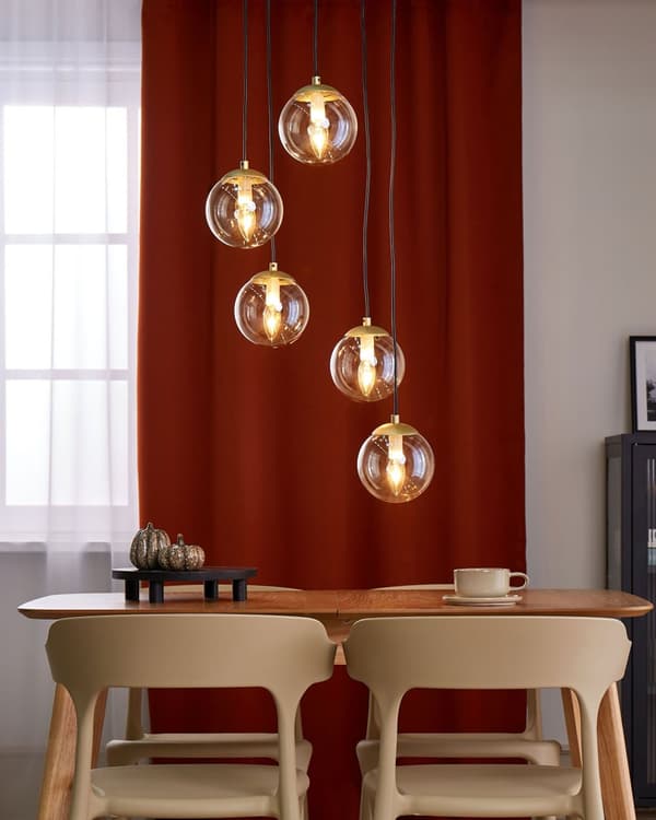 Pendellampe Gull Metall Lampeskjermer i glass 5 lyskilder Moderne design Dekorativ Belysning Stue Spisestue