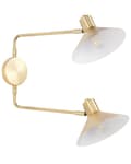 Miniatyrbilde 1 av 11: Vegglampe Gull Stål 2 lyskilder 2 lampeskjermer Justerbar arm Moderne Industriell stil Stue Soverom Belysning