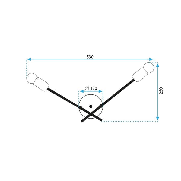 APP1119-2W VÆGLAMPE, VÆGLAMPE, SORT